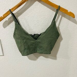 Zara Olive Green V-Neck Bralette